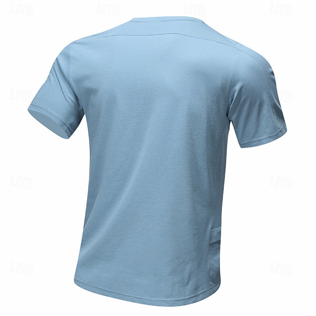 Men's T Shirt Short Sleeve Shirt Tee Top Short Sleeve Crew Neck Summer Spring Solid Color Streetwear Stylish Leisure Quick Dry Slim Daily Outdoor Running Light Grey Top Tee for Men 2026 - $22.99 –P13