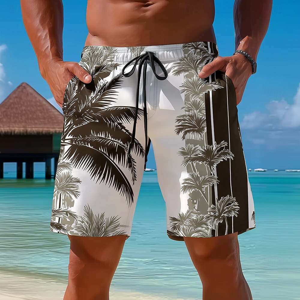Hombre Árbol de coco Degradado de color Plantas tropicales Boxers de Natación Trajes de baño, bañadores cortos Pantalones de Surf Media cintura Hawaiano Exterior Vacaciones Uso Diario Bolsillos 2026 - $20.99 –P1