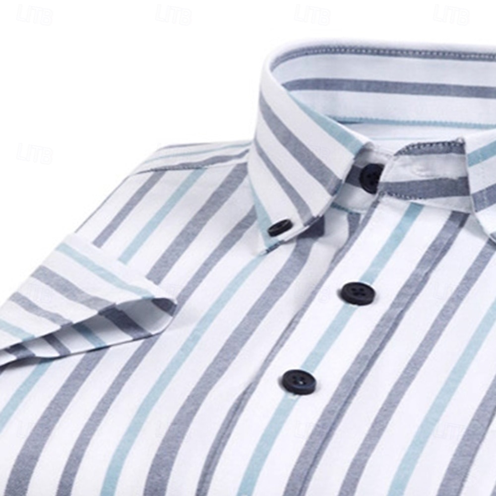 Homens Camisa Social Saia camisa de botão Camisa Oxford Bloco de cor Casual Diário Branco Amarelo Azul Marinha Azul Royal Manga Curta Aberto para a Lateral Verão Primavera Roupa Patchwork de 2026 por $36.99 –P11