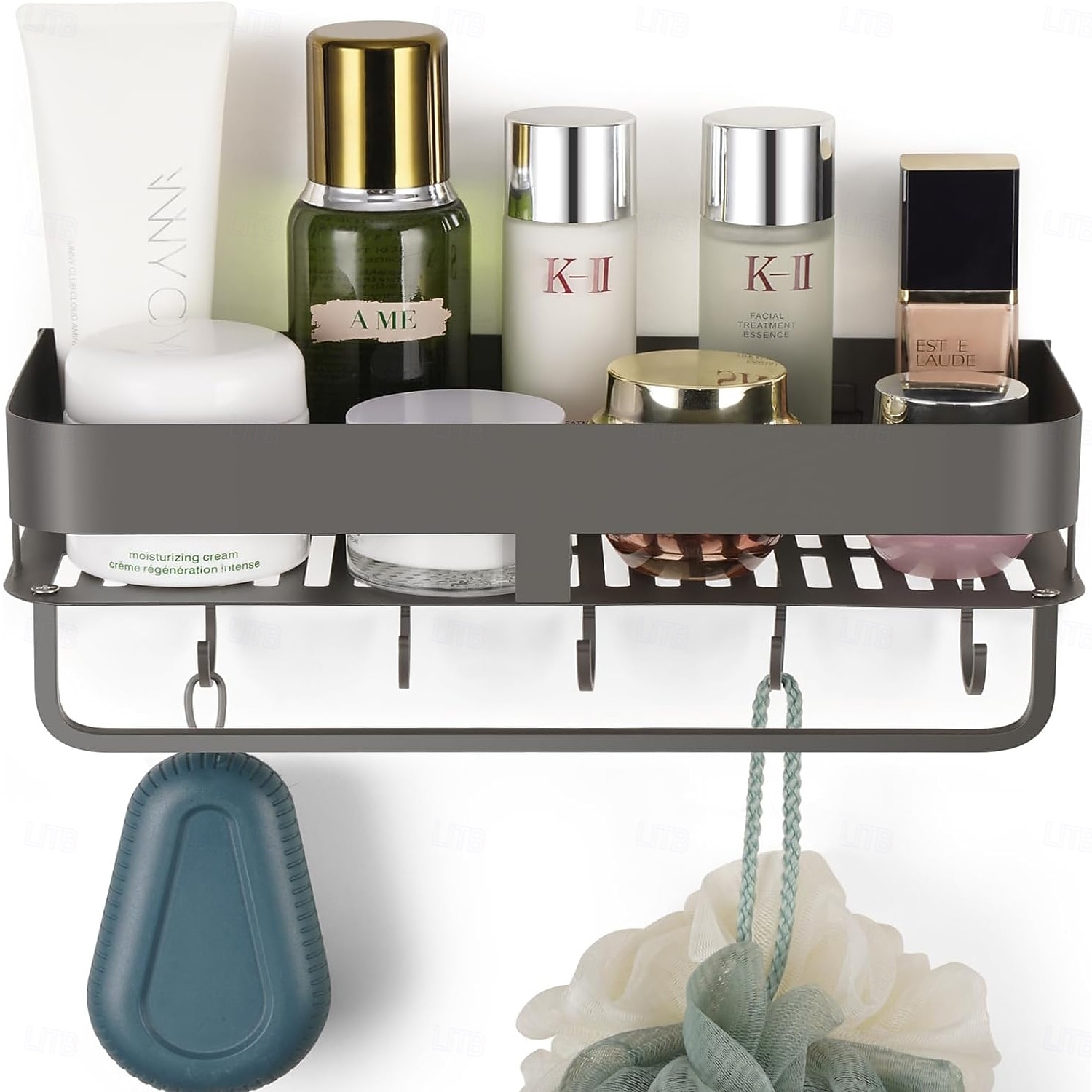 Extended version Adhesive Shower Caddy, 40cm / 15.7 inch Stainless Steel Shower Shelves for Inside Shower with Hooks & Towel Bar-No Drilling 2026 - $23.99 –P1
