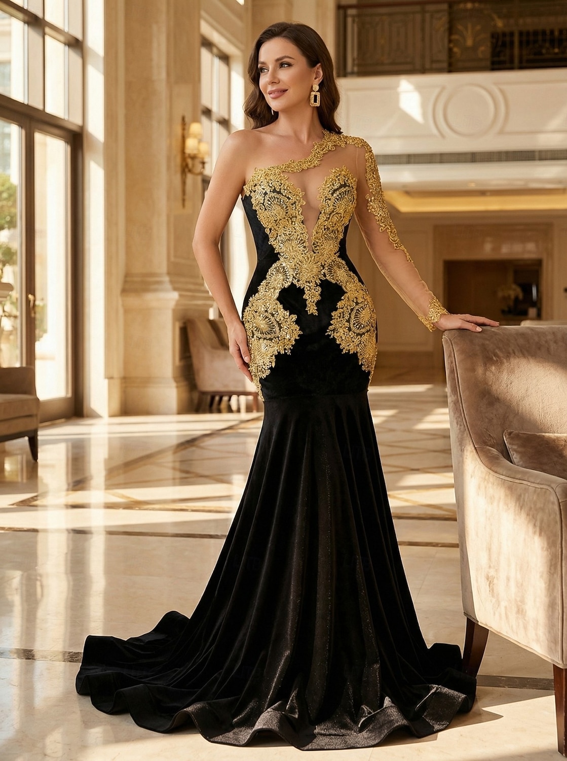 P6 Prom Mermaid Trumpet Sweep Brush Train Prom Dresses Evening Gown Ball Gown ...