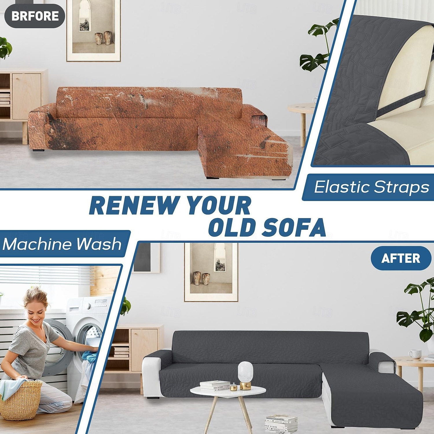 Waterdichte antislipmat voor huisdieren op de bank, duurzame chaise longue hoes, bankbeschermer, vlekbestendige meubelhoes voor honden en katten, geschikt voor de woonkamer, alle seizoenen. 2026 - $75.99 –P2