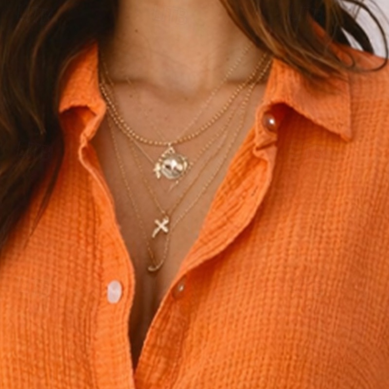 Women's Shirt Summer Shirt Casual Shirt Button Up Shirt Ruched Solid Color Plain Elegant Vacation Fashion Long Sleeve Turndown Long Tops Streetwear Beach Holiday Sage Green Pink Orange Rose Pink 2026 - $32.99 –P2