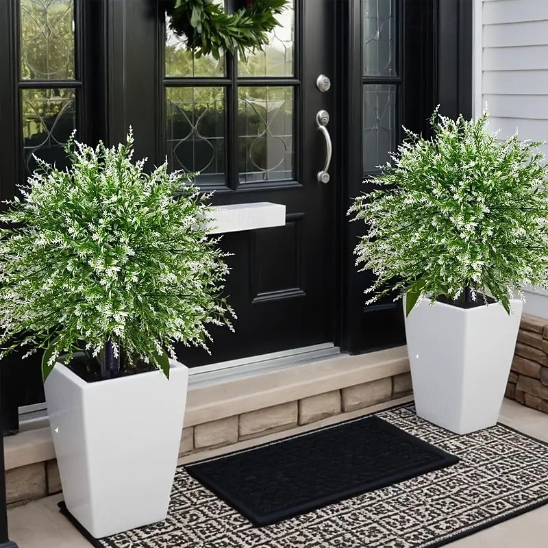 Estaca de lavanda artificial de 20 pulgadas para decoración de exteriores, estacas blancas para jardín. &Césped, plástico resistente que no se decolora, decoración para todas las estaciones. 2026 - $25.99 –P8