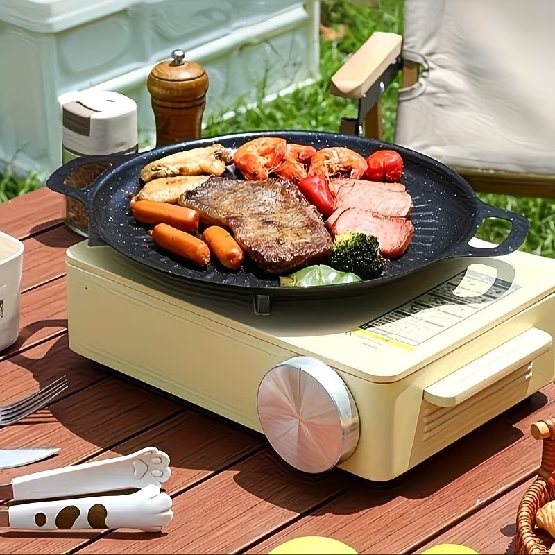 1/2 pezzi padella e casseruola per barbecue resistenti – conduzione uniforme del calore per bistecche e pancake perfetti, superficie in ghisa facile da pulire, manico appendibile, lavabile in del 2026 a $12.99 –P1