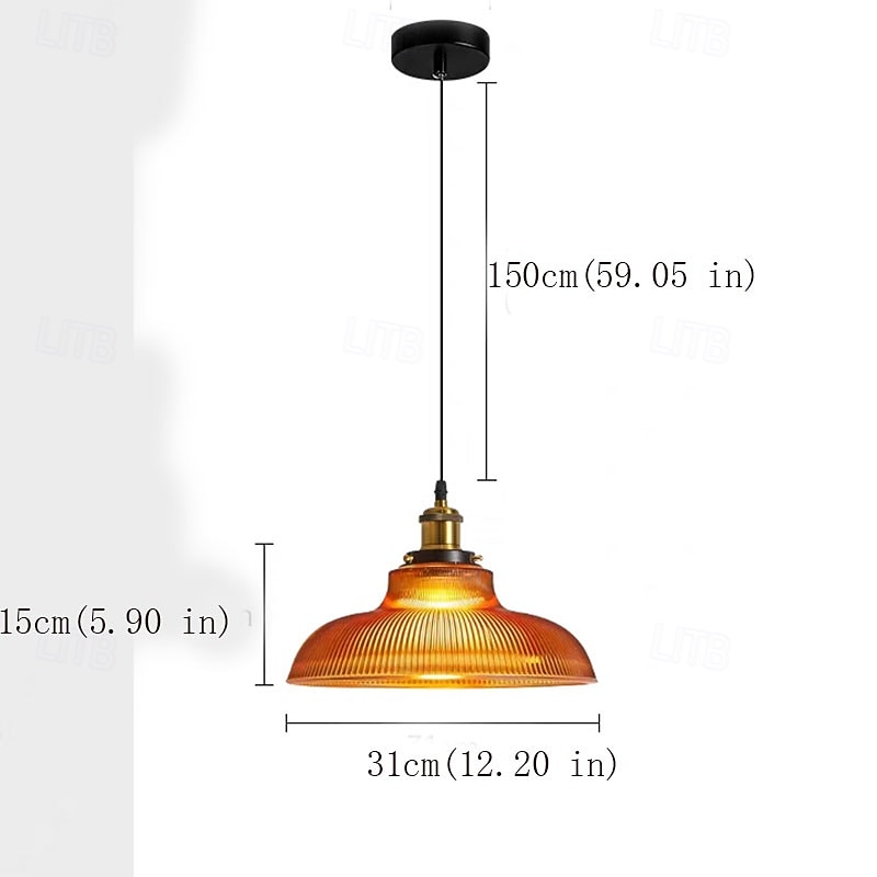 Grüne, gestreifte Glas-Pendelleuchte, 1-flammig, großes Kuppeldesign, E27-Fassung, Vintage-Kronleuchter für Kücheninsel, Esszimmer und Café-Bar, 110–240 V 2026 - $173.99 –P5