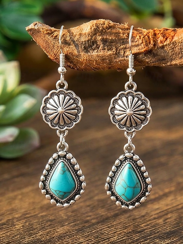 Női bohém türkiz ötvözet fülbevalók, könnyű függő ékszerek, tökéletesek tengerparti nyaraláshoz, hétköznapi viselethez és nyári kiegészítőkhöz 2026 - $9.99 –P4