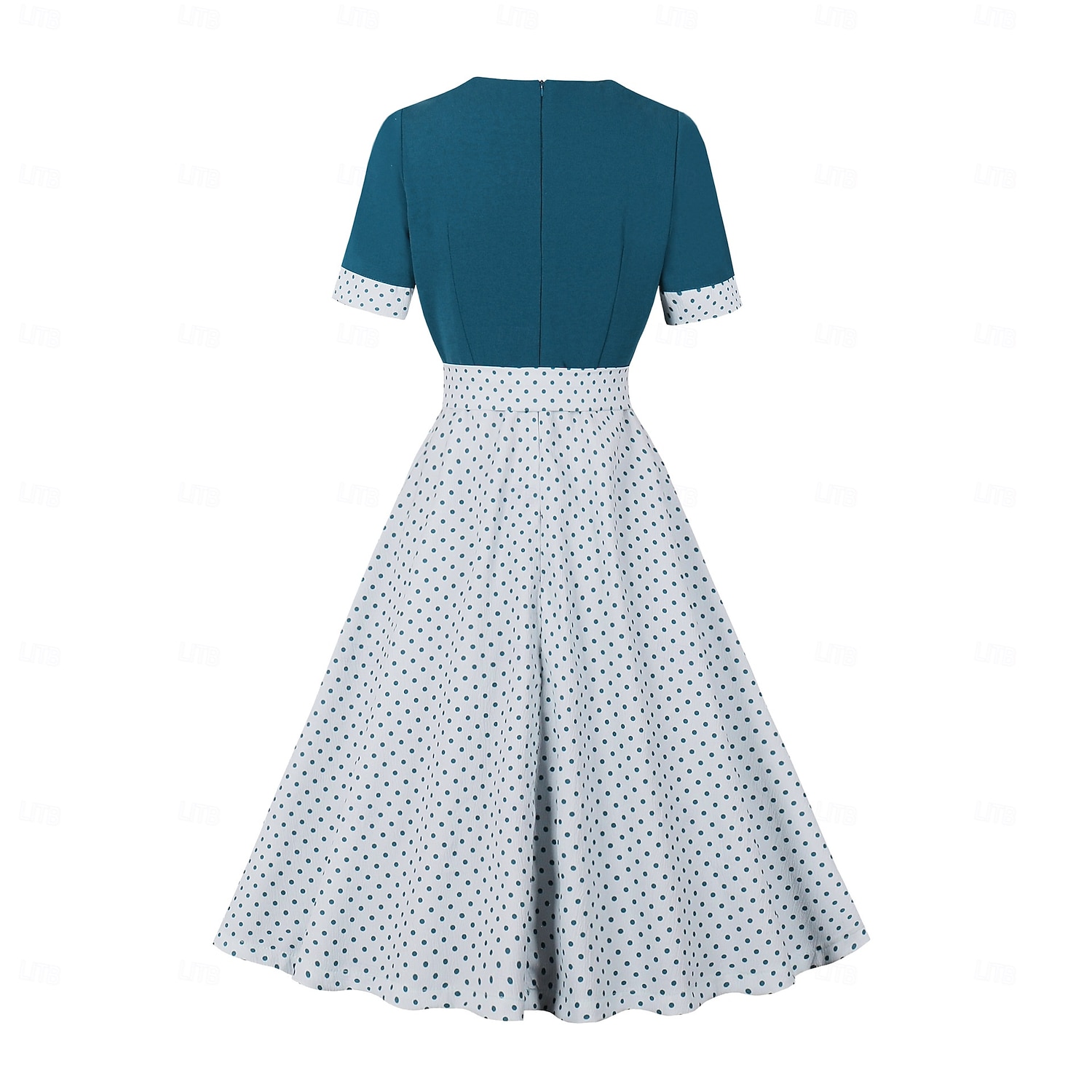 Anos 50 Rockabilly Meio-dia Vestidos Mangas curtas Laço Poá Decote Quadrado Fantasia Mulheres Casual Dia a Dia Festa de Chá Adulto Vestido Primavera Verão de 2026 por $44.99 –P2