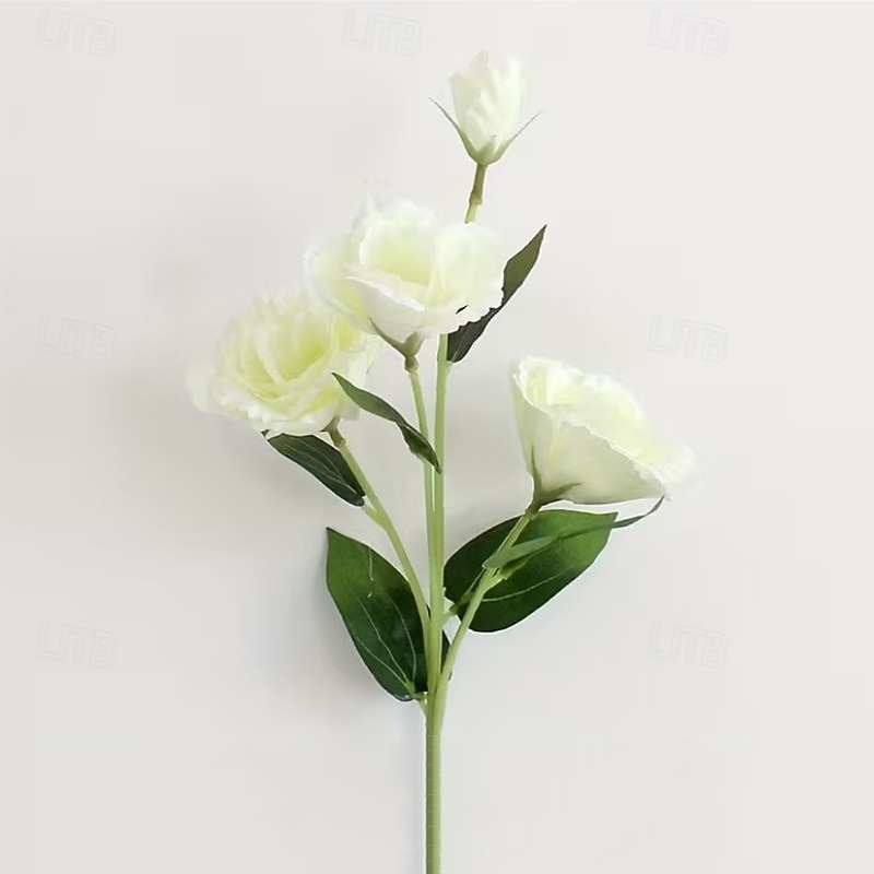 3 flores artificiales de eustoma de 4 cabezas, ramo de lisianthus artificiales realistas para decoración del hogar y sala de estar. &Decoración para bodas: perfecta para accesorios de fotografía, 2026 - $18.99 –P7
