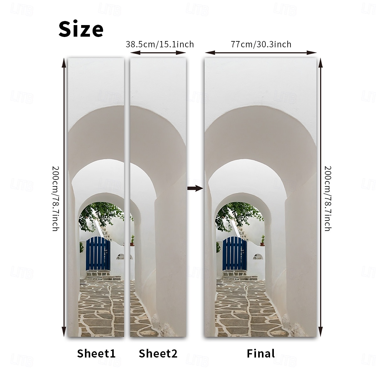 Verwijderbare zelfklevende pvc-deursticker, decoratieve sticker voor muur en deur. &Glazen sticker voor slaapkamer, woonkamer, badkamer, kamer – 30,3 x 78,7 inch 2026 - $25.99 –P8