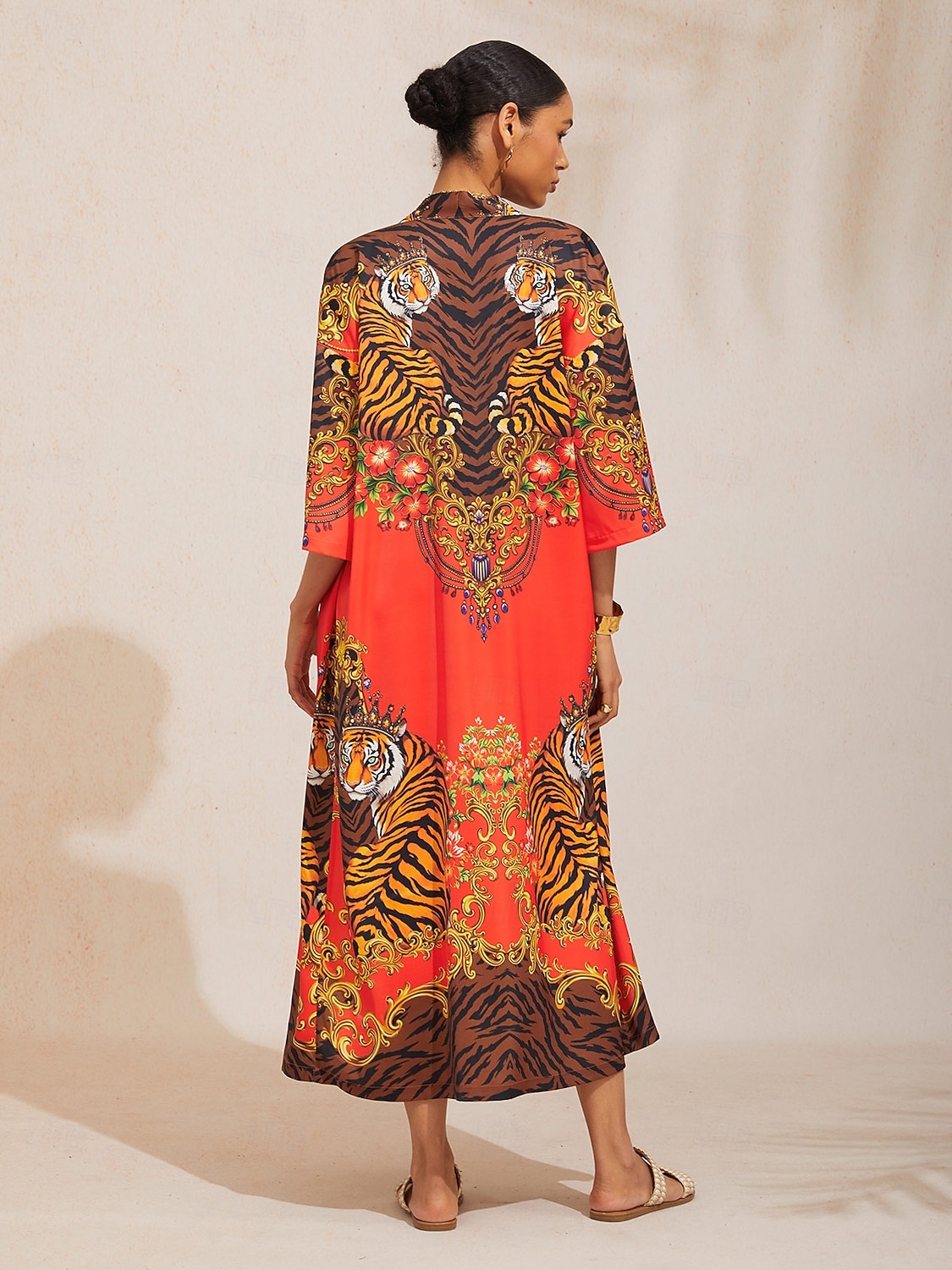 rochie de seară maxi dreaptă din satin mătăsos Scarlet Tigress 2026 - $102.99 –P5
