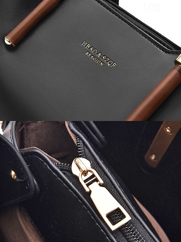Bolso de mano elegante para mujer, de piel sintética, disponible en varios colores, con correa ajustable para el hombro, ideal para el uso diario, para ir al trabajo, para viajar y para reuniones 2026 - $29.99 –P12
