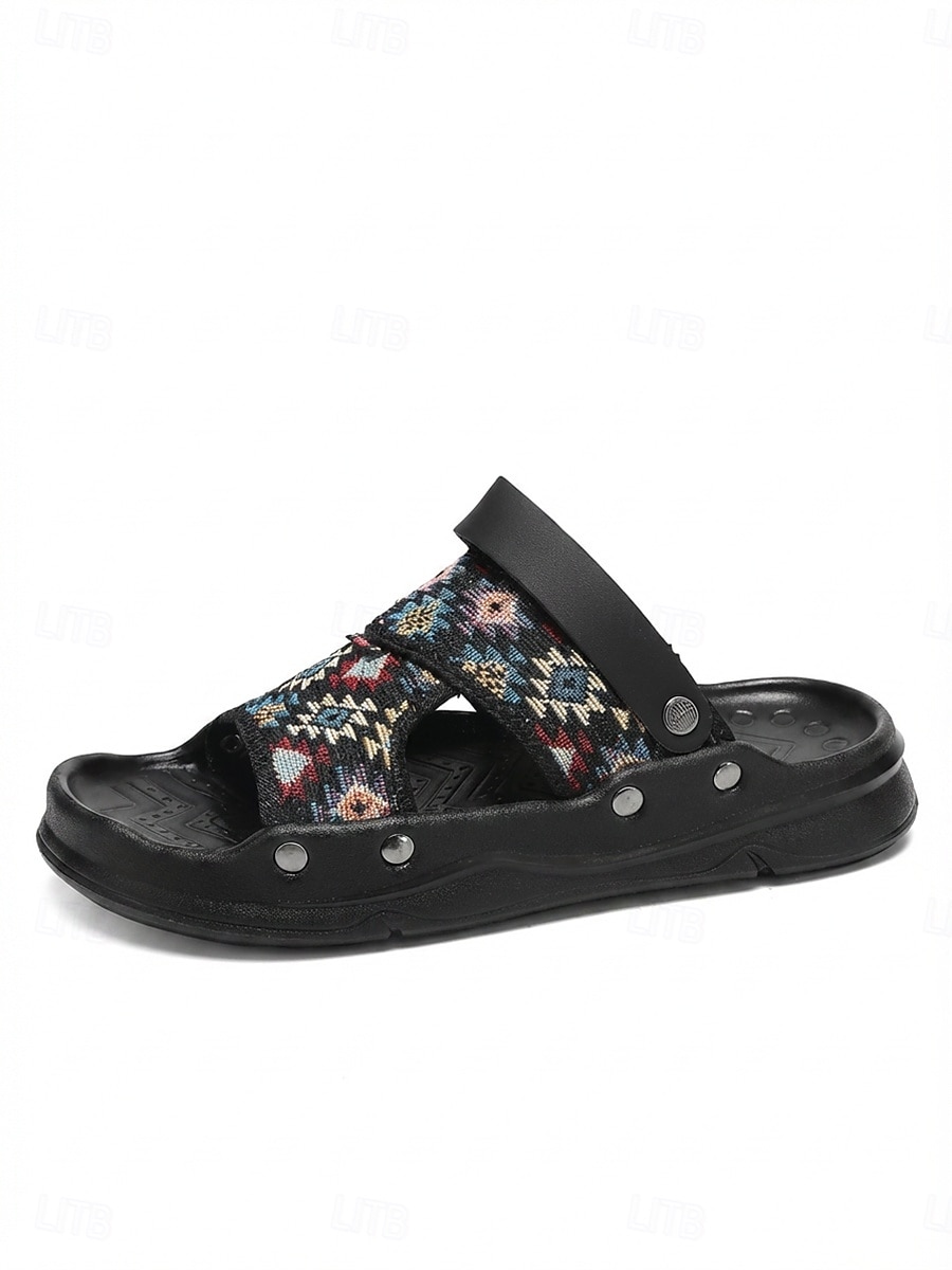 Men's Beige Snakeskin Print Slide Sandals Open-Toe Casual Summer Footwear Lightweight Comfort Shoes for Beach Vacation, Resort Wear, Travel, Poolside Relaxing and Daily Leisure 2026 - $34.99 –P6