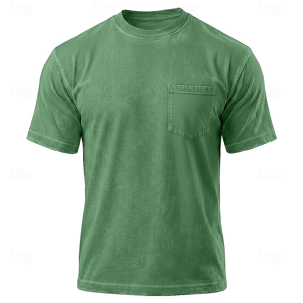 SoftFade™ Heren T Shirt 100% Katoen Acid Wash Shirt Tee Top Korte Mouwen Ronde Hals Crewneck Zomer Lente Effen Kleur Vintage Streetwear Designer Zak Garment Dyed Vervaagd Casual Vakantie Straat 2026 - $31.99 –P2