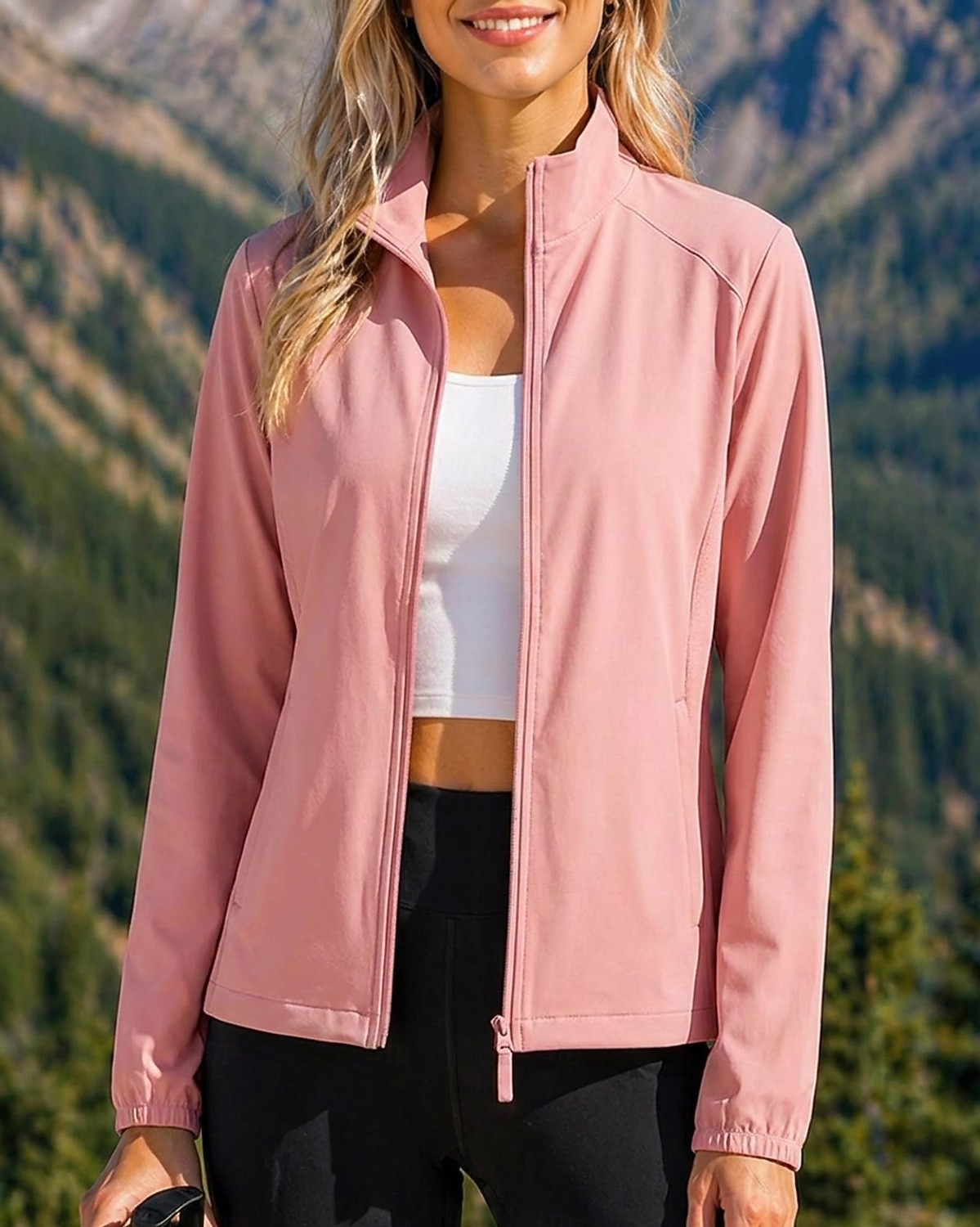 Women's Windbreaker Softshell Jacket Hiking Jacket Outdoor Sun Protection Quick Dry Lightweight Breathable Hiking Outfits Hiking Clothes Summer Spring Jacket Climbing Camping / Hiking / Caving Solid 2026 - $34.99 –P8