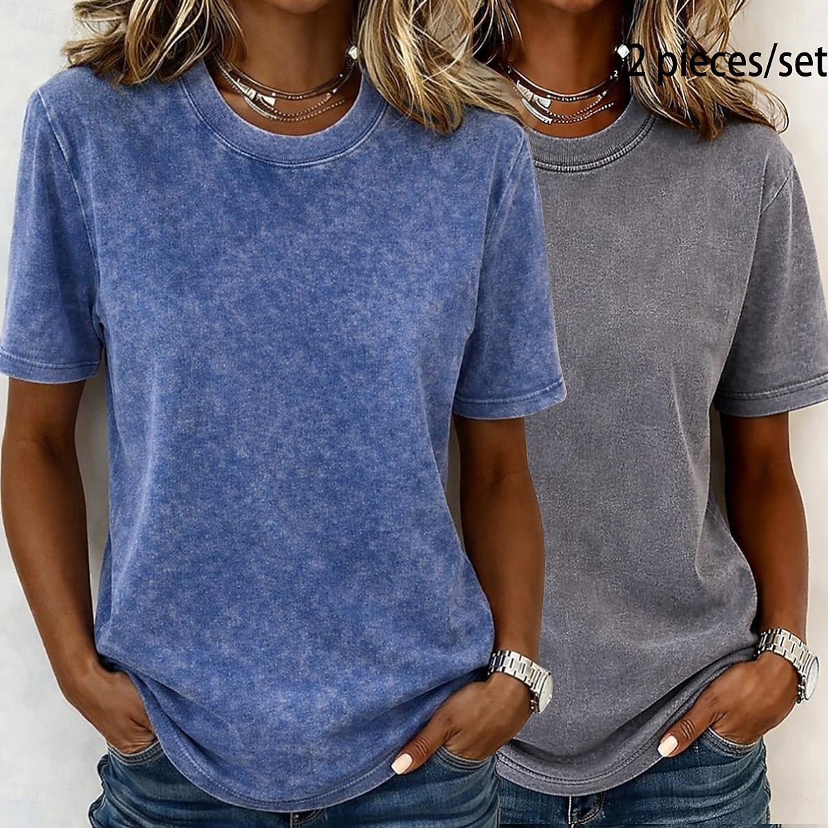 Γυναικείο T-shirt softfade™ από 100% βαμβάκι, βαμβακερό πουκάμισο, vintage πλυμένα τοπ, με οξύ, vintage πλυμένα, απλό, vintage μόδα, κομψό, κοντομάνικο, μακρύ μπλουζάκι με στρογγυλή λαιμόκοψη, casual, καθημερινό, έξοδο, ροζ+πορτοκαλί 2026 - $37.99 –P15