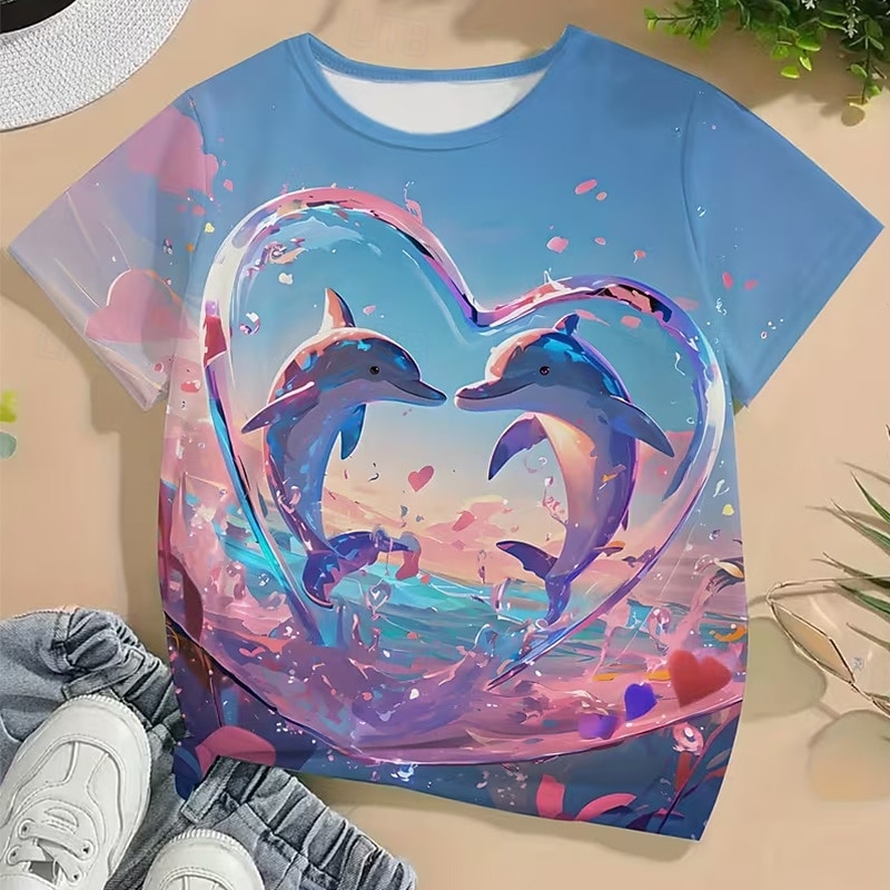 Girls' 3D Graphic Animal Cartoon T shirt Tee Short Sleeve 3D Print Summer Spring Active Cute Kids 5-12 Years Casual Daily School Regular Fit 2026 - $13.49 –P6