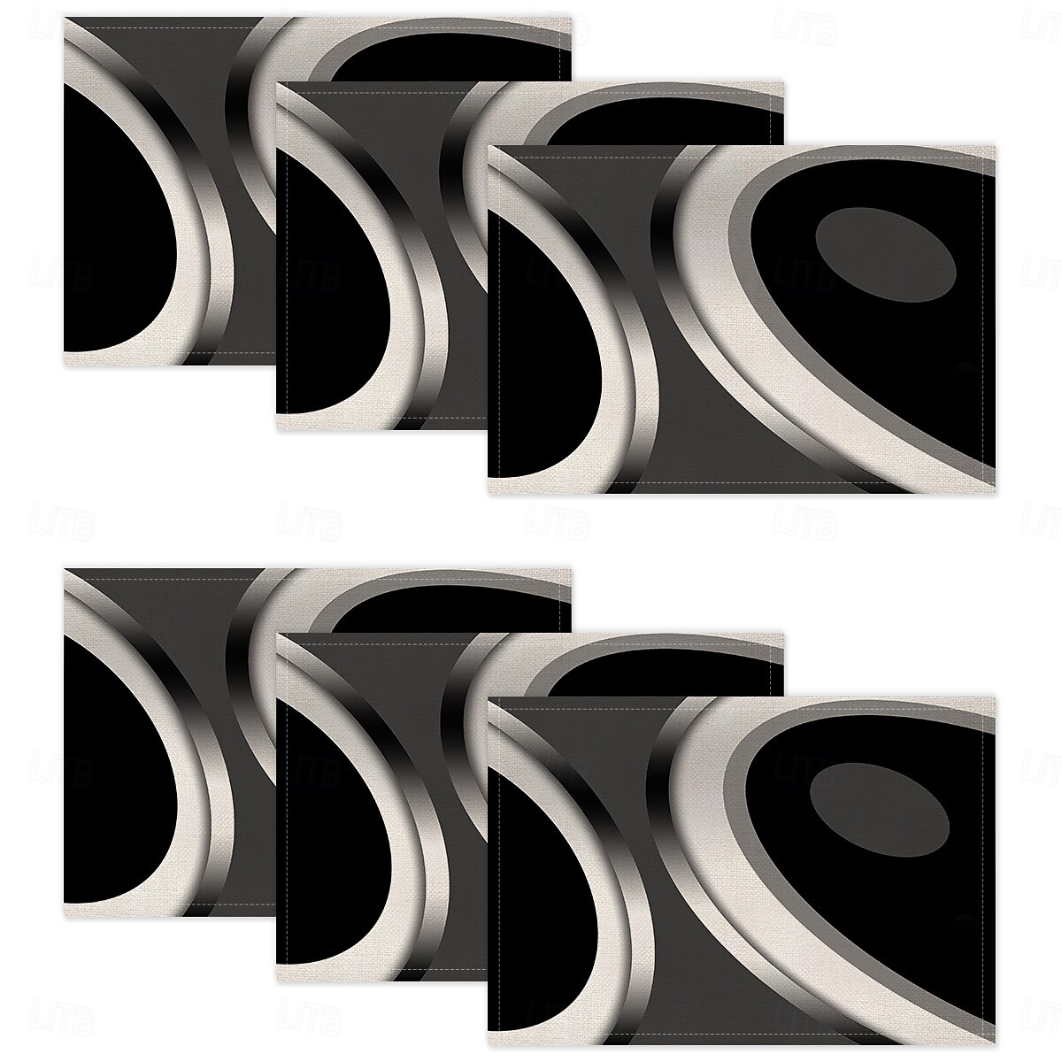 retro svart-hvitt geometrisk bordløper, 100 % polyestervevd rektangulær borddekorasjon, minimalistisk abstrakt mønsterdesign, maskinvaskbar, varmebestandig 2026 - $9.49 –P11