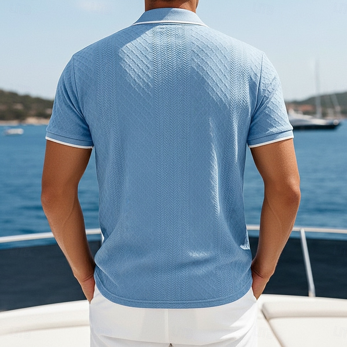 Per uomo Polo con zip Testurizzato Casuale Ferie Bavero Zip a un quarto Manica Corta Moda Essenziale Semplice Jacquard Zip a un quarto Primavera & Estate Estate Primavera Vestibilità regolare Blu del 2026 a $24.99 –P6