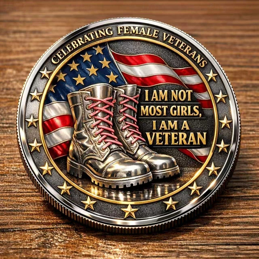 Women Veterans Day Commemorative Coin Honoring Female Military Service, Courage & Sacrifice, Patriotic Collectible Medal, Inspirational Gift for June 12 Celebration 2026 - $19.99 –P1