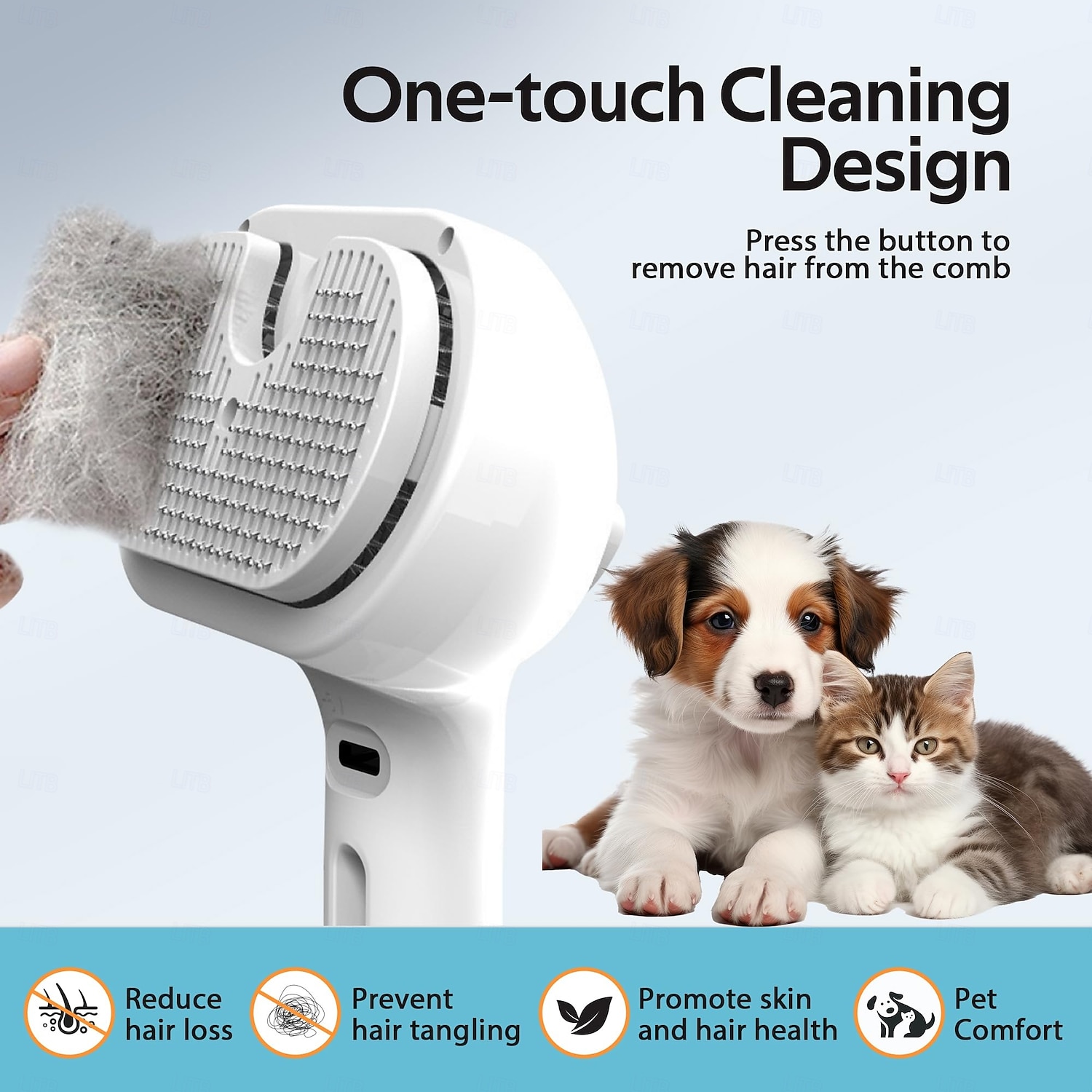 Perie de îngrijire pentru animale de companie cu spray electronic - instrument delicat pentru îndepărtarea nămolului pentru pisici &Perie cu abur pentru câini și animale de companie, reduce 2026 - $13.99 –P2