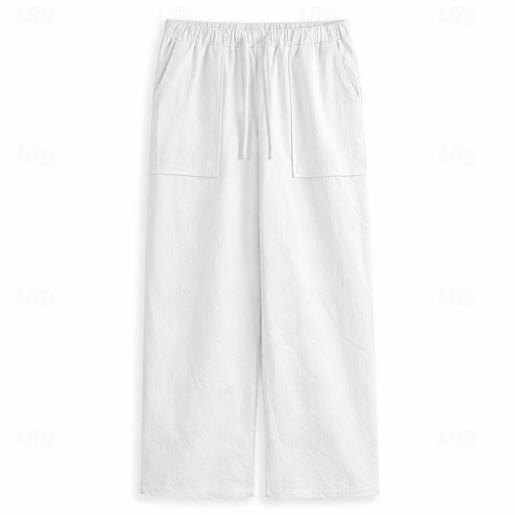 Homme Pantalons en Lin Pantalons Pantalon d'été Pantalons de Plage Cordon de serrage Avec Poches Jambe Droite Uni Confort Respirant Longueur complète Quotidien Extérieur Vêtements de rue Vacances Mode de 2026 ? $25.99 –P4