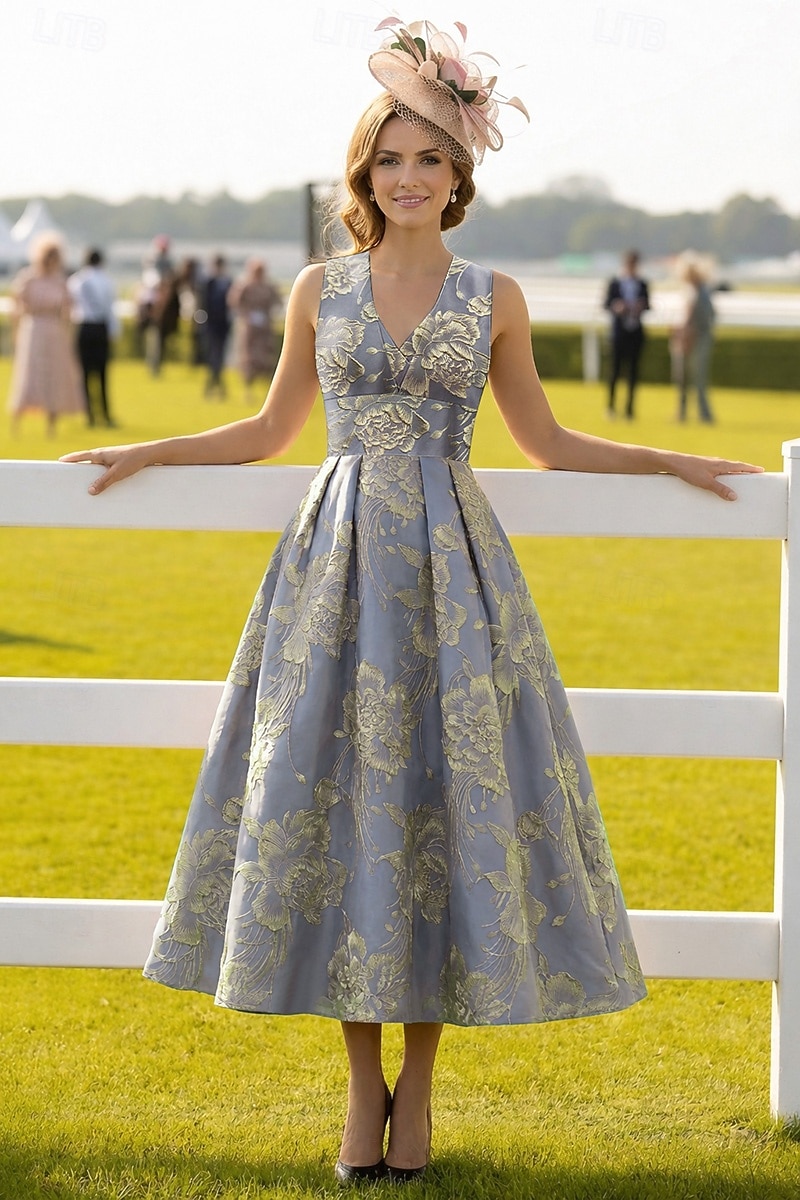 fancy dress cocktail Embroidered Short Semi-Formal Party Dress with Straps Royal Blue / XLarge