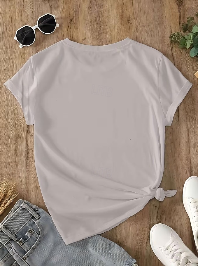 Easter Women's T Shirt Print Graphic Animal Cartoon Fashion Stylish Classic Short Sleeve Crew Neck Regular Tops Casual Daily Weekend Blue Light Beige Black Pink Purple Summer Spring 2026 - $21.99 –P7