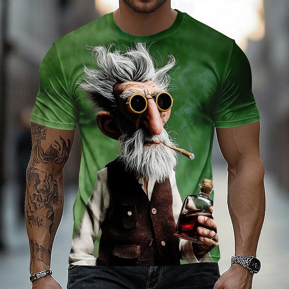 Homme A Ombre Vieil Homme T-shirt Manche Courte T-shirt Impression 3D Col ras du cou Chemise Drôle Occasionnel Quotidien Rue Bleu Noir Rouge Été Printemps Vêtement Tenue S M L XL 2XL 3XL de 2026 ? $18.99 –P6