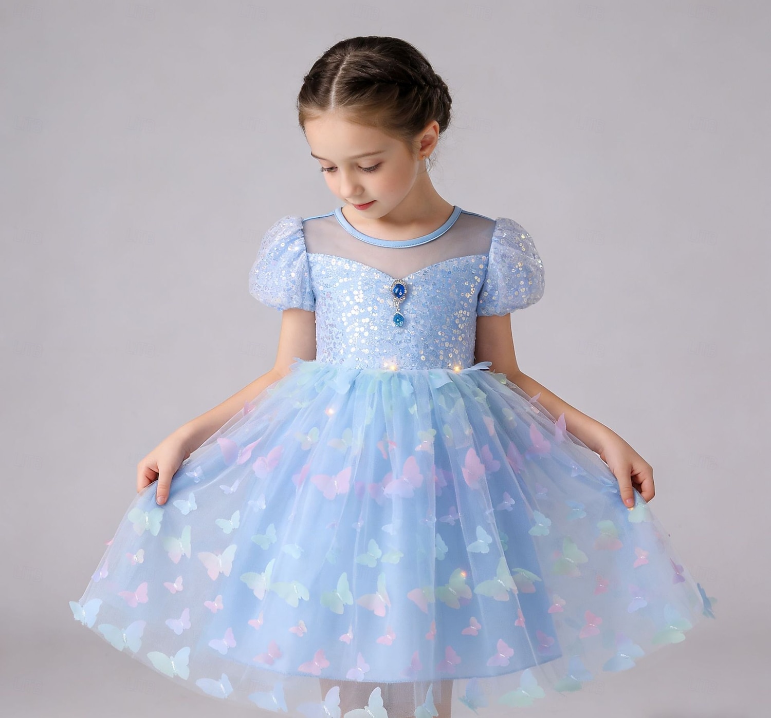 Princesa Animal Vestidos Traje Cosplay Roupa Filme Estilo bonito Tutus Led acende for Para Meninas Crianças Baile de Máscaras Diário Festa Comic Con de 2026 por $34.06 –P4