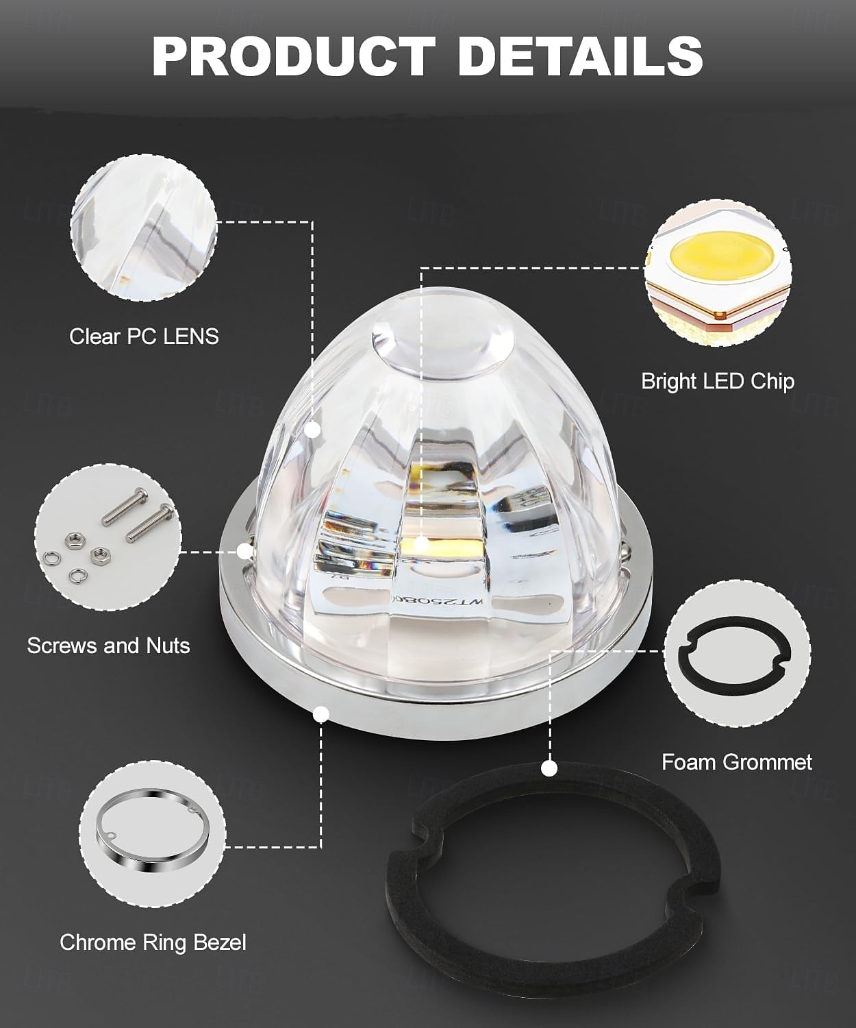 Zweifarbige LED-Wassermelonenlichter mit klarer Linse, konstant &Blitzlichter, Blinker zur Begrenzung des Fahrerhausdachs 2026 - $24.07 –P3