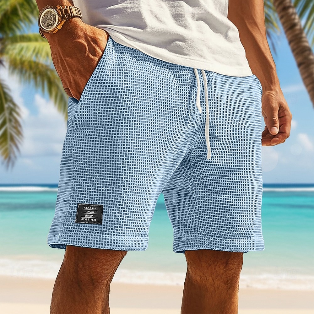 Per uomo Pantaloncini Waffle Pantaloncini Estivi Shorts da Spiaggia Pantaloncini casual Coulisse Elastico in vita Tinta unica Comodità Lunghezza al ginocchio Quotidiano All'aperto Abbigliamento del 2026 a $22.99 –P5