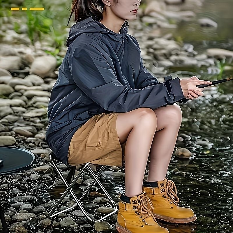 2 mini taburetes plegables, ligeros, portátiles y plegables para acampar, silla plegable multifuncional para aventuras al aire libre, viajes, acampada, pesca, picnic en la playa, jardín, sala de 2026 - $17.49 –P5