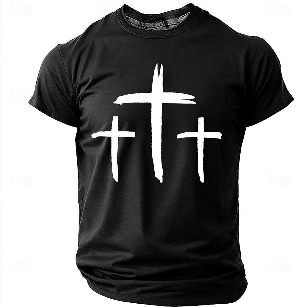Hombre Cruz Camiseta Manga Corta Camiseta Impresión 3D Cuello Barco Camisa Moda Design Sencillo Casual Diario Fiesta Rojo Verano Primavera Ropa S M L XL XXL XXXL 2026 - $18.99 –P2