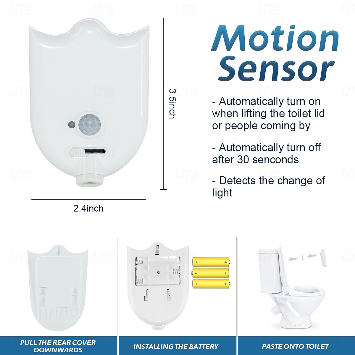 Smart LED Motion Sensor Toilet Night Light, 4 Pattern Projection Lamp, Battery Powered (AAA), Decorative Bathroom Bowl Light for Night Use 2026 - $12.99 –P6