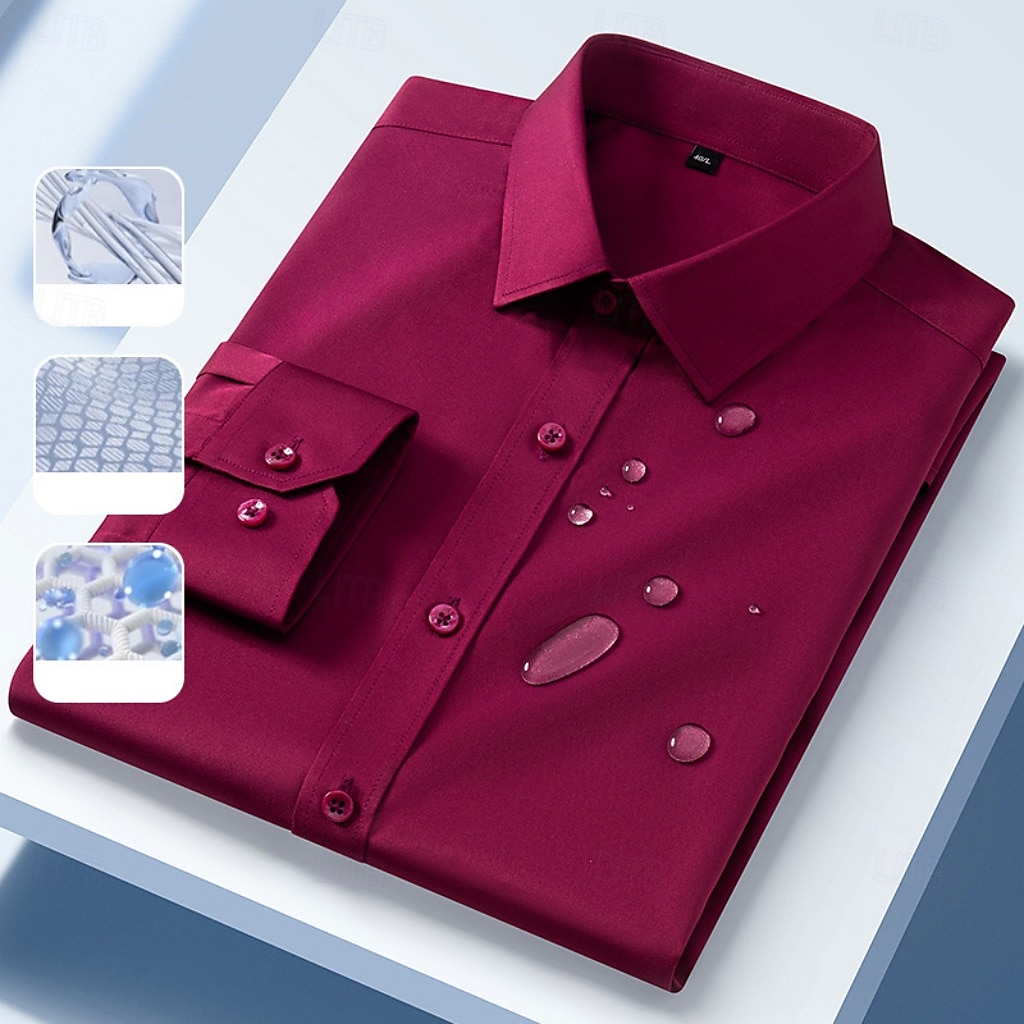 Per uomo Camicia Camicia elegante Camicia button-down Camicia non stiro Semplice Casuale All'aperto Blu Nero Bianco Rosa Manica Lunga Collo ripiegato Estate Primavera Abbigliamento Bottoni del 2026 a $37.99 –P8