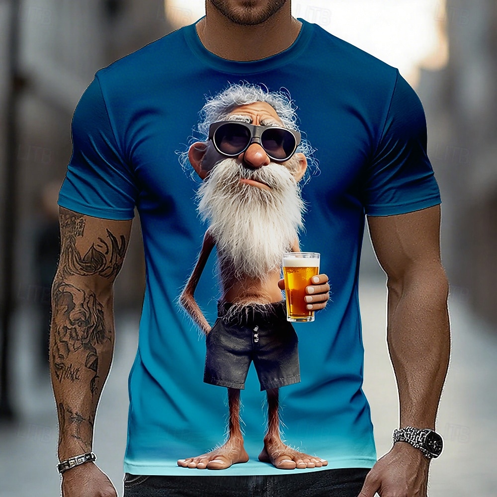 Homme Illusion d'optique 3D T-shirt Manche Courte T-shirt Impression 3D Col ras du cou Chemise Exagéré Designer Quotidien Club Soirée Bleu Bleu 2# Rouge Été Printemps Toutes saisons Vêtement Tenue S de 2026 ? $18.99 –P5