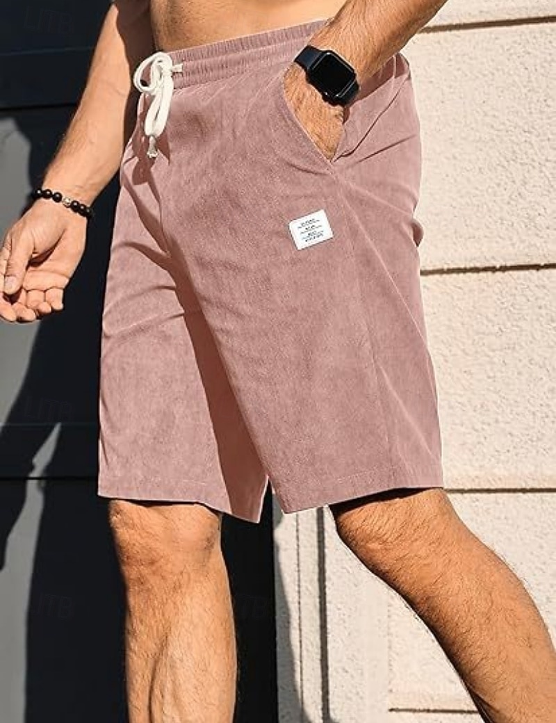 Per uomo Shorts Shorts da Spiaggia Pantaloncini casual Pantaloncini di velluto a coste Tasca Elastico in vita Semplice Comodità Traspirante Lunghezza al ginocchio All'aperto Spiaggia Vacanza Vacanza del 2026 a $21.99 –P1