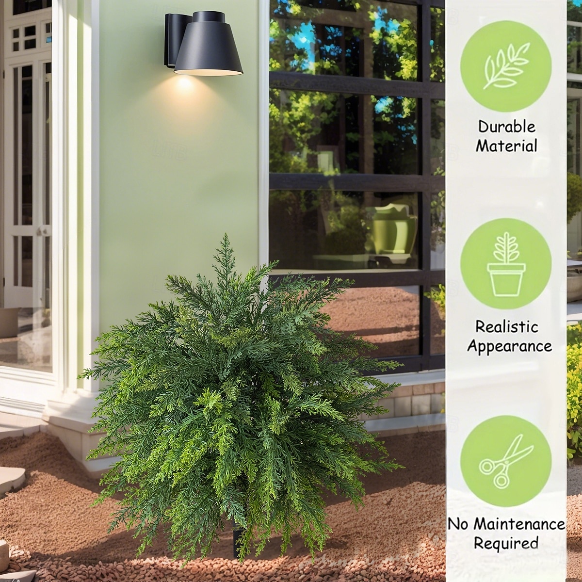 2026年 人工杉の木、高さ20.9インチの人工緑葉、地面に差し込むスパイク付き、リアルな屋内/屋外のホームデコレーション、プランターや庭の装飾、使いやすい床飾り  コレクション – $27.99 –P10