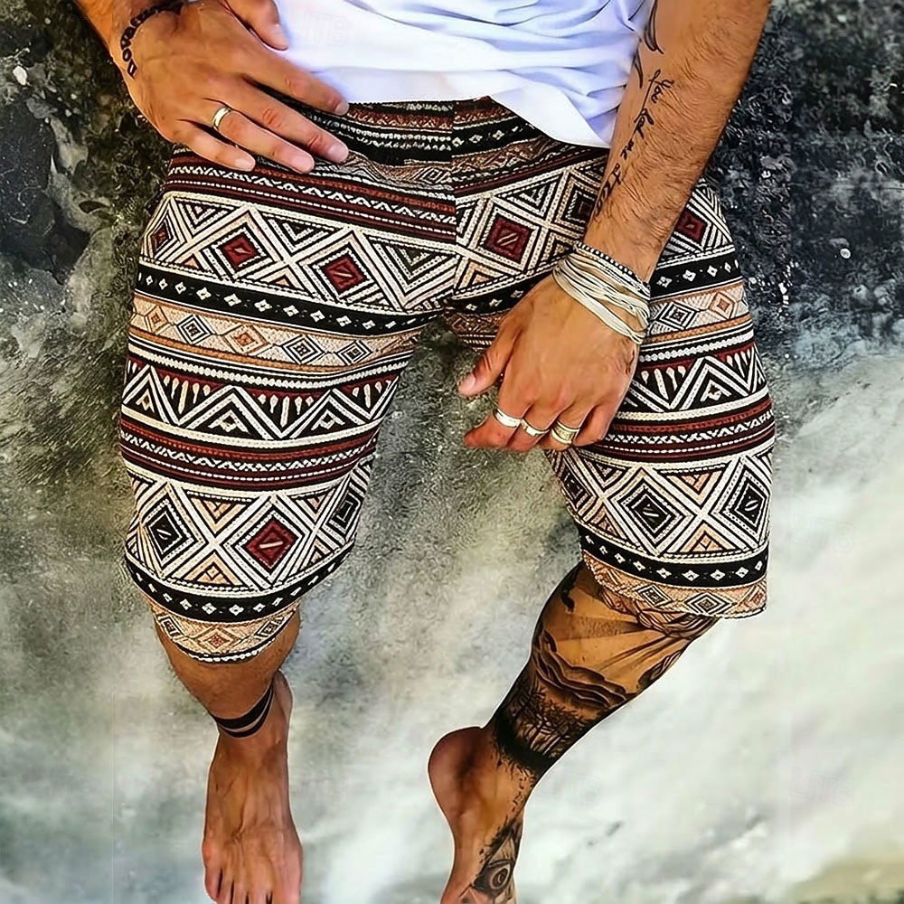 Per uomo Azteco Motivo Geometrico Tribale Pantaloncini da tuta Shorts da Spiaggia Pantaloncini in spugna Misura del girovita medio Retrò Vintage Quotidiano Abbigliamento casual alla moda Ferie del 2026 a $20.99 –P1