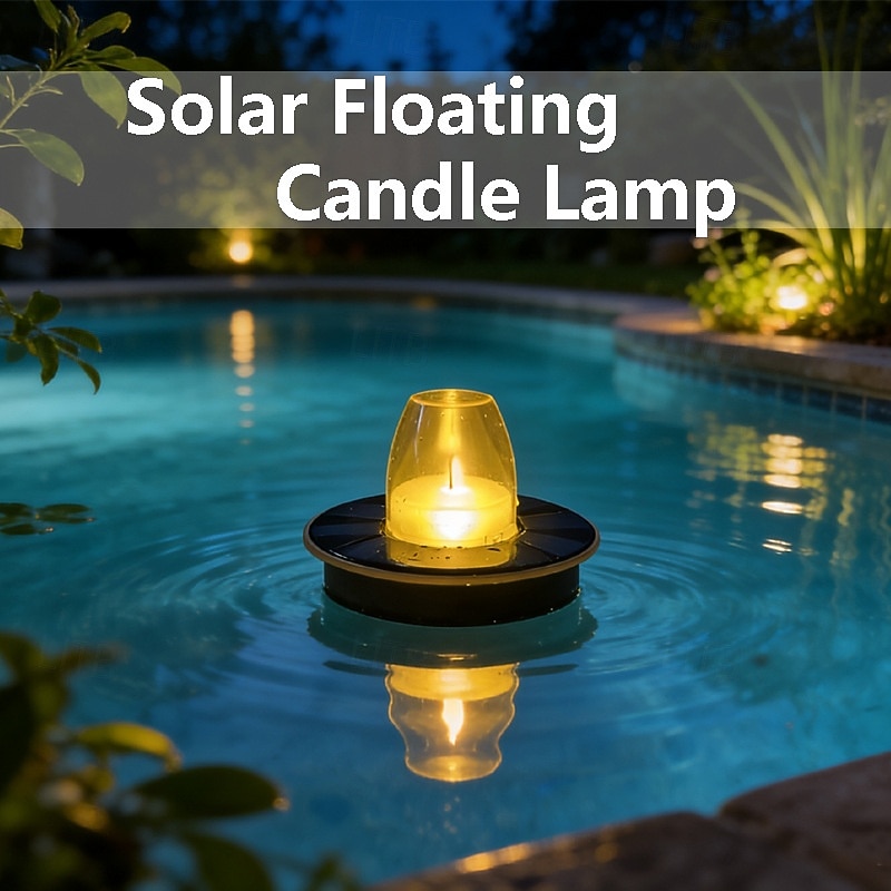 1/2 Pc Outdoor Solar Waterproof Floating Candle Light, Decorative LED Lamp for Pond, Pool, Aquarium, Fountain, Lawn, Pathway – Ambient Landscape Lighting 2026 - $19.99 –P1
