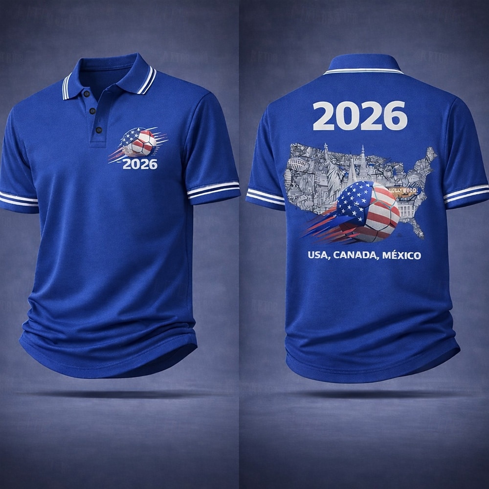 2026年 2026年サッカーワールドカップ 男性用 サッカー ポロシャツ