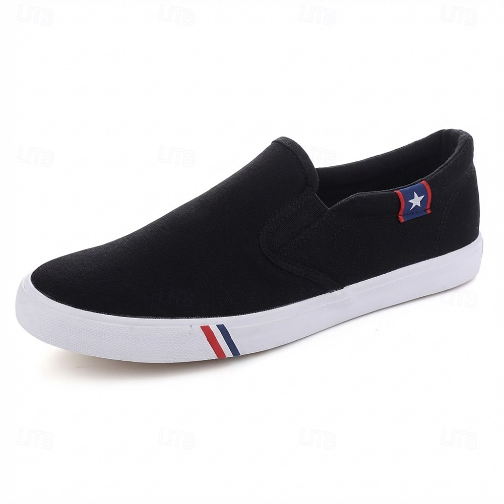 Sneakers casual da uomo nere slip-on, leggere e comode, ideali per camminare, minimaliste e basse, perfette per l'uso quotidiano, i viaggi, le uscite del fine settimana e uno stile casual elegante. del 2026 a $29.99 –P5