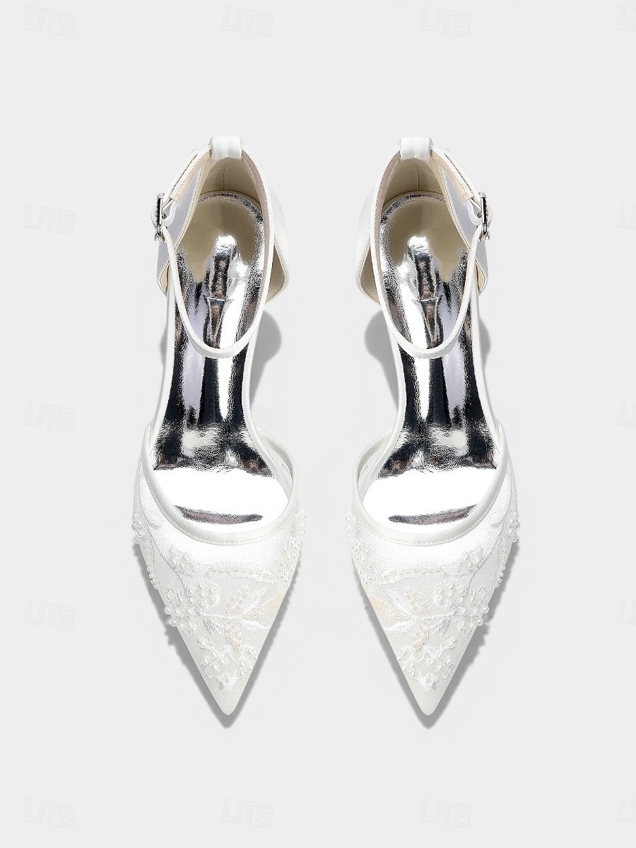 Sapatos de salto agulha bordados em azul marinho para mulheres – elegantes sapatos de festa com tira no tornozelo. de 2026 por $59.99 –P6