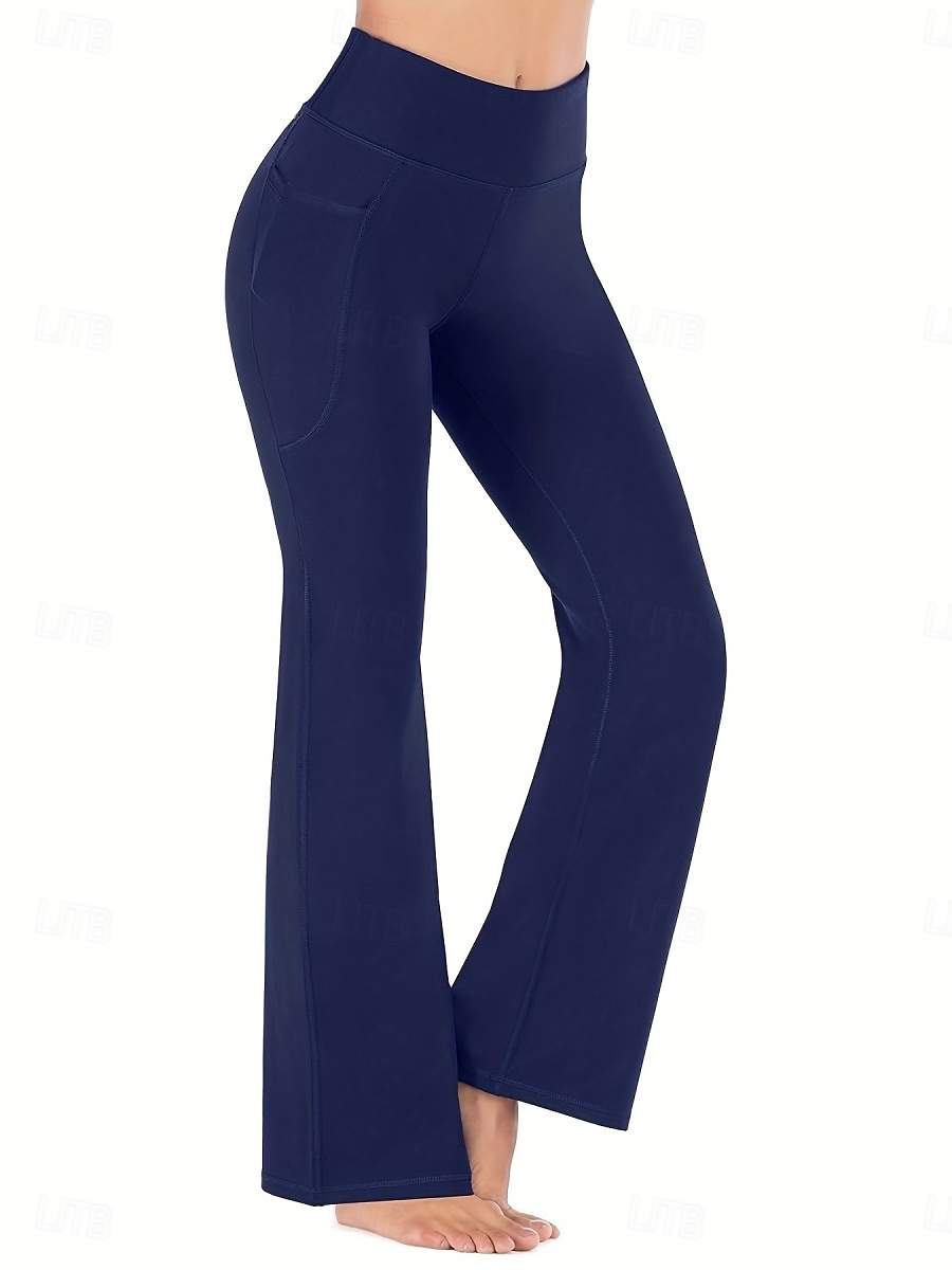 Mulheres Calças de Pilates Calças de ioga Bolsos Levantamento de Butt Ruched Cintura Alta Treino de Ginástica Corrida Ginástica Calças Leggings Côr Sólida Cinzento Escuro Preto Azul Marinho Esportes de 2026 por $19.49 –P10