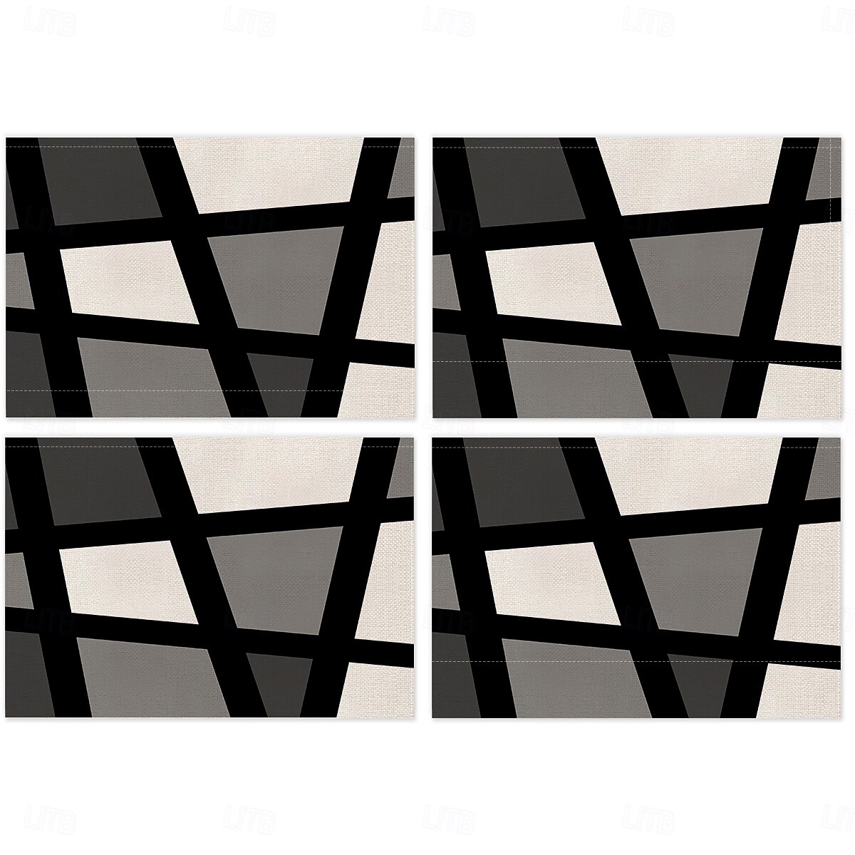 retro svart-hvitt geometrisk bordløper, 100 % polyestervevd rektangulær borddekorasjon, minimalistisk abstrakt mønsterdesign, maskinvaskbar, varmebestandig 2026 - $9.49 –P9