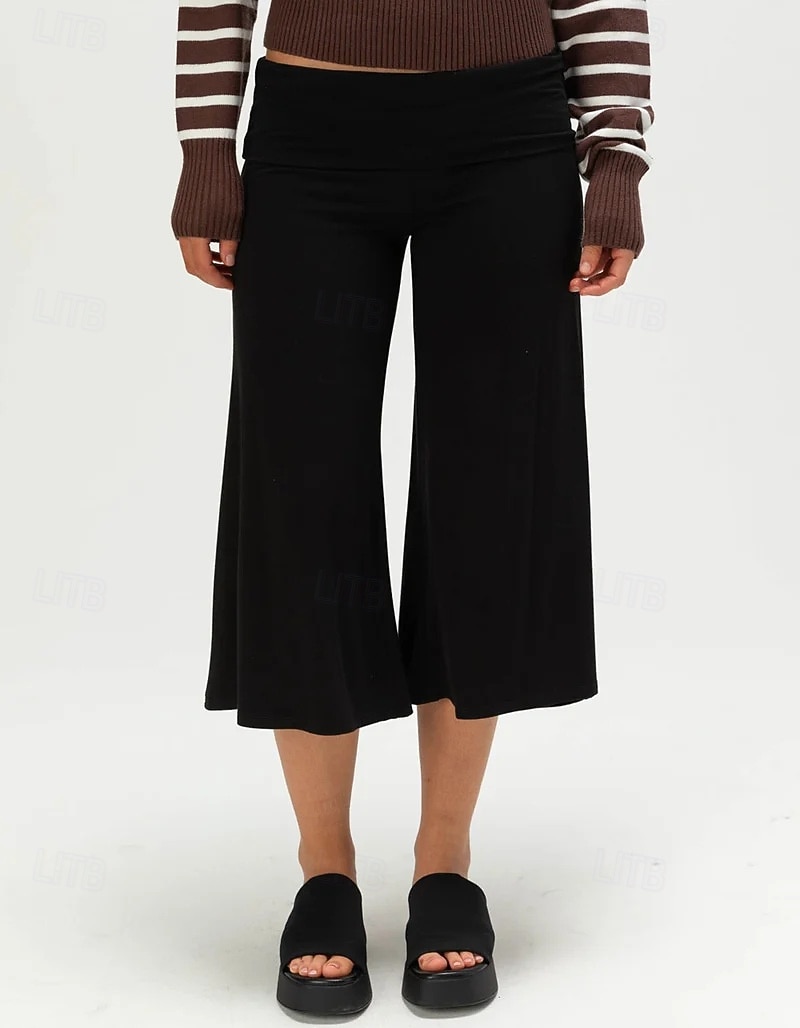 Mujer Pantalones Capri Leggings cómodos Vacaciones Básico Medio corto Alta cintura Comodidad Alta elasticidad Diario Negro Gris Verano Primavera Holgado 2026 - $25.99 –P4