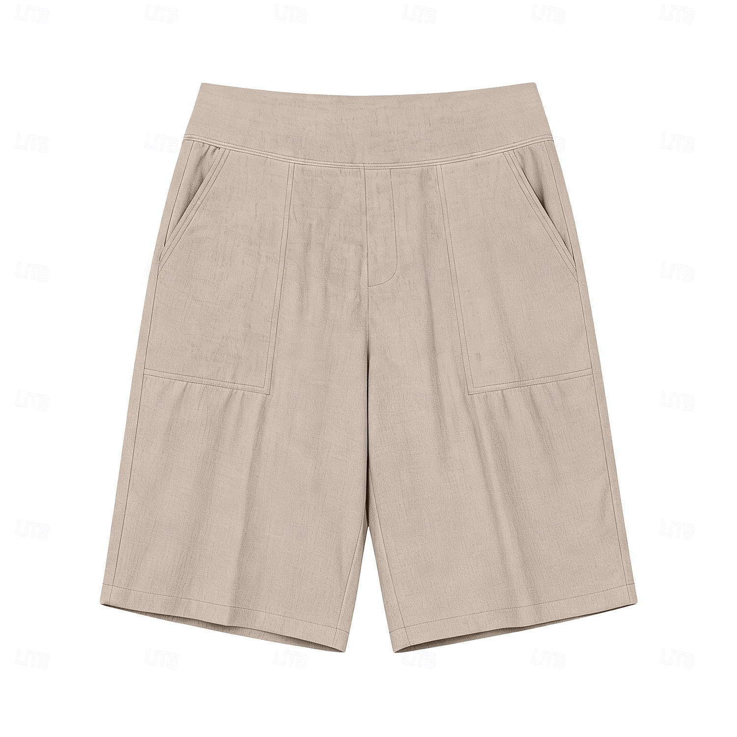 Women's Cotton Linen Shorts Bermuda Shorts Shorts Baggy Shorts Vacation Vintage Fashion Knee Length Low Waist Solid Color Plain Pocket Elastic Waistband Comfort Soft Breathable Inelastic Streetwear 2026 - $22.99 –P5