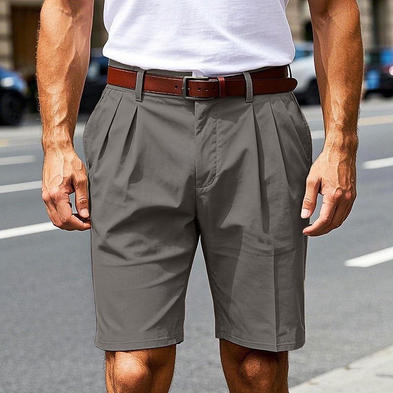 Herren Schicke Shorts Arbeitsshorts Kurze Golfhosen Tasche Einfach Komfort Atmungsaktiv Knielang Outdoor Geschäft Sport Lässig Schwarz Khaki 2026 - $17.99 –P9