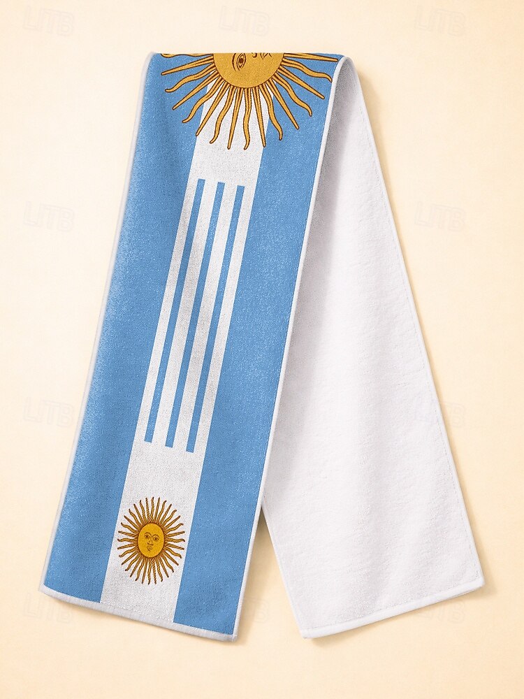 Herren-Handtuchschal aus Polyester mit Argentinien-Flagge, weicher Fan-Schal für Fußballspiele, Stadionveranstaltungen, Sportübertragungen und den Alltag. 2026 - $11.99 –P5